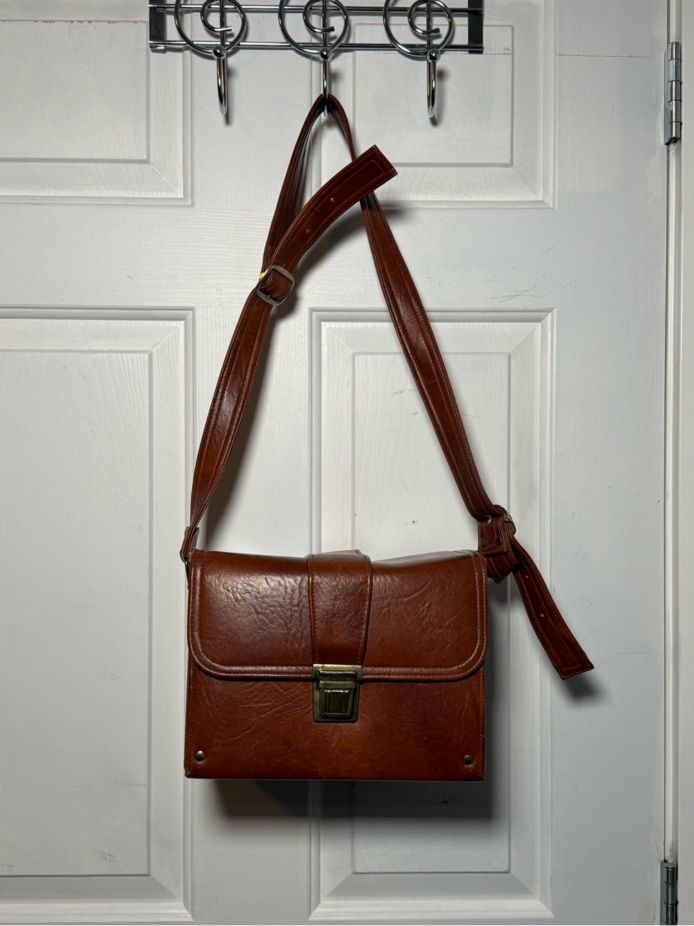 1970s Leather Crossbody Messenger Bag